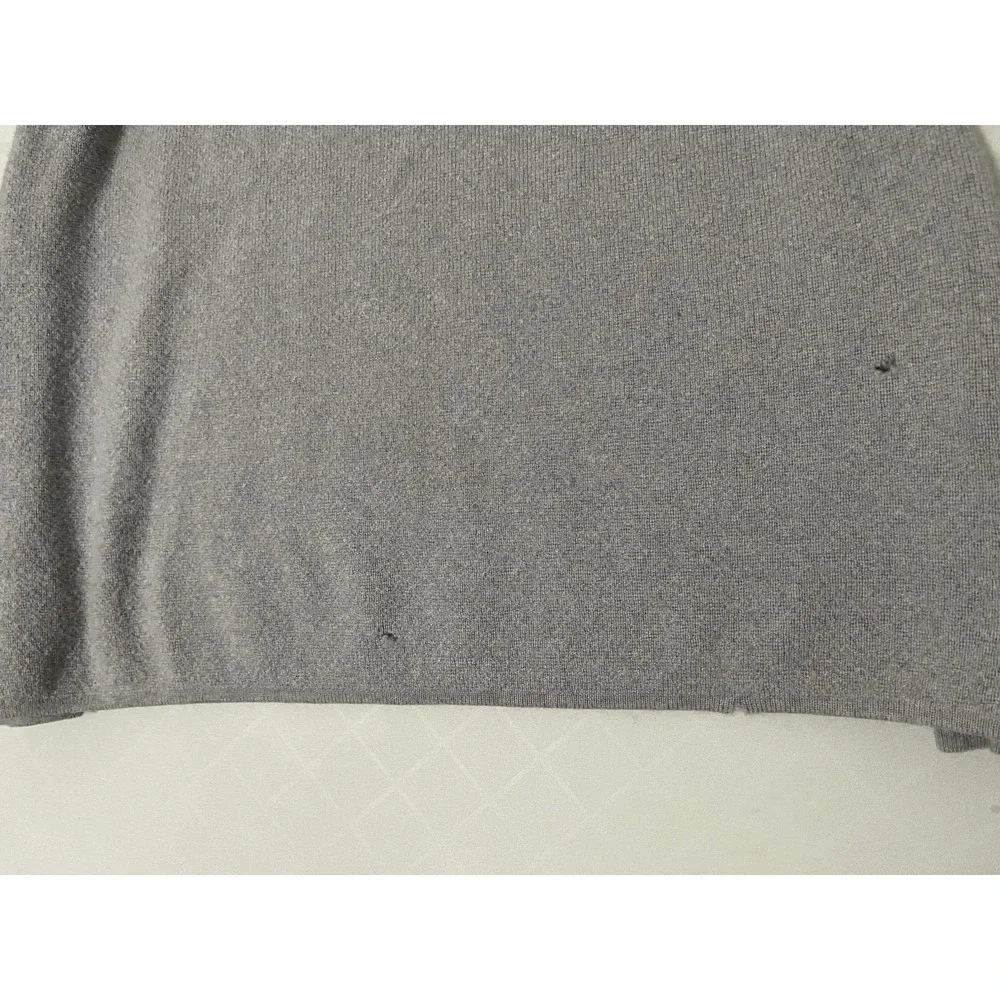 Tory Burch Women's M Rylie Sweater Tunic Gray Side‎ Zip Merino Wool 3/4 Sleeve